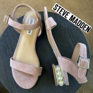Steve Madden Pink Sandals with Pretty Pearl Heels!